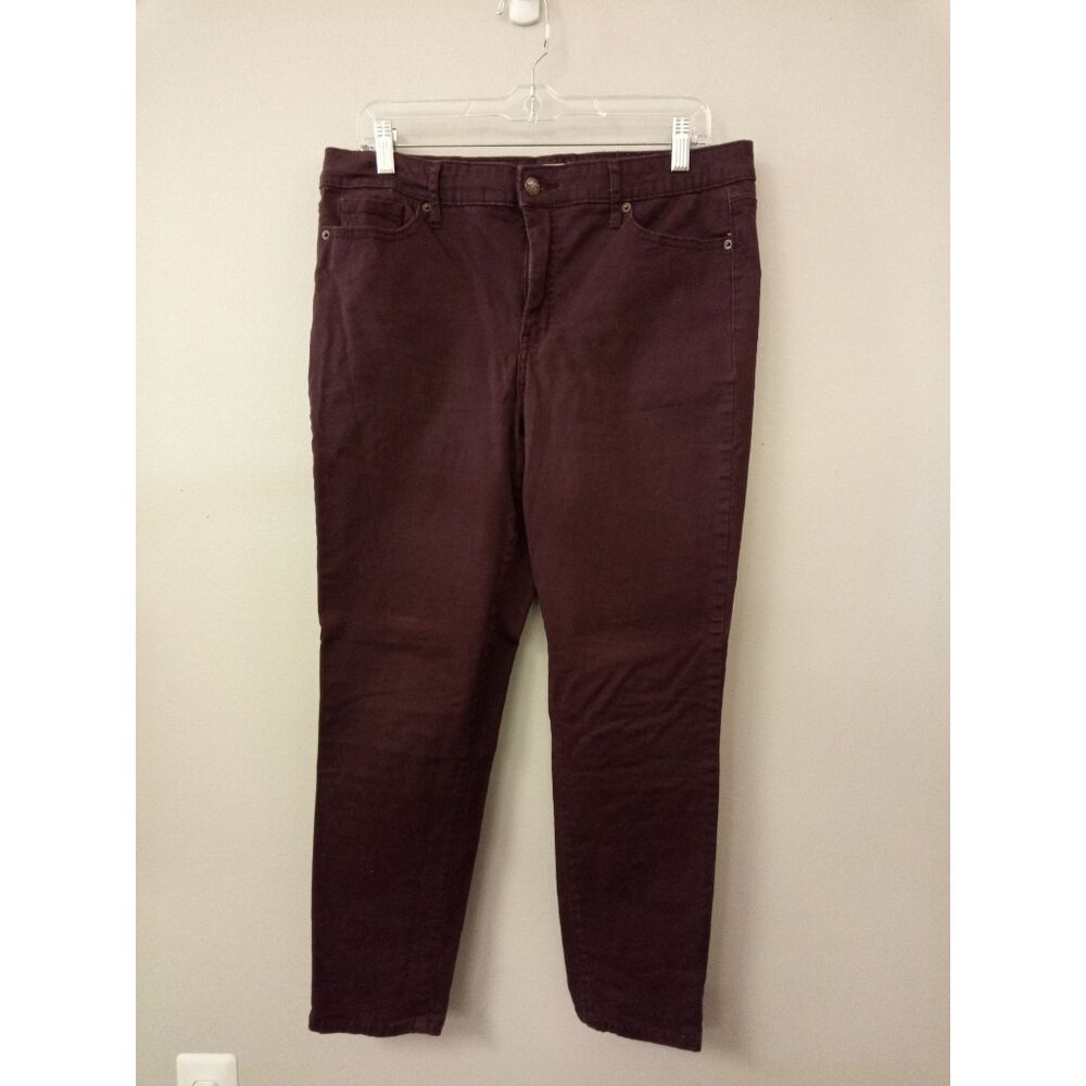 Jessica Simpson Women's Maroon High Rise Skinny Ankle Pants Jeans Size 12